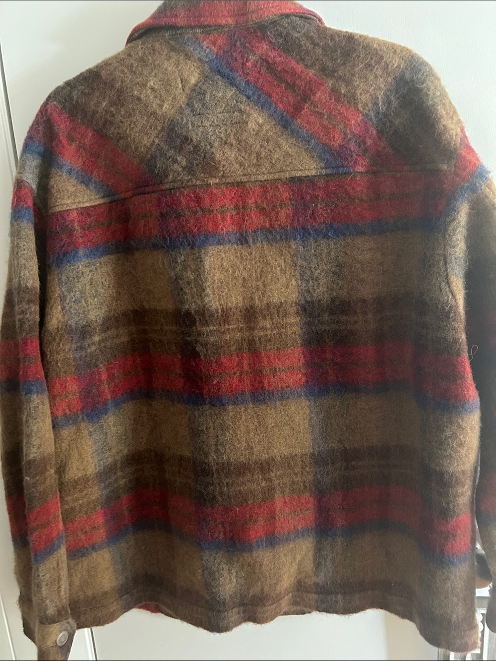 The J Peterman Company Brown Plaid Wool Overshirt Jacket - Picture 5 of 5